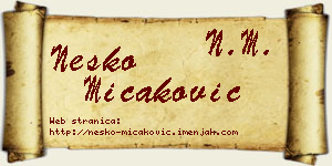 Neško Micaković vizit kartica